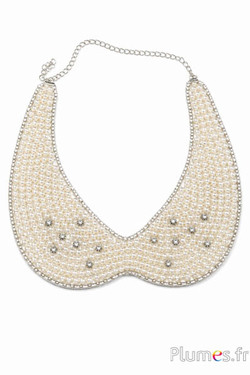 Kraagketting - met parels - crèmewit